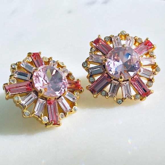 kate spade Jewelry - Kate Spade ♠️ Statement Earrings in Pink and Gold